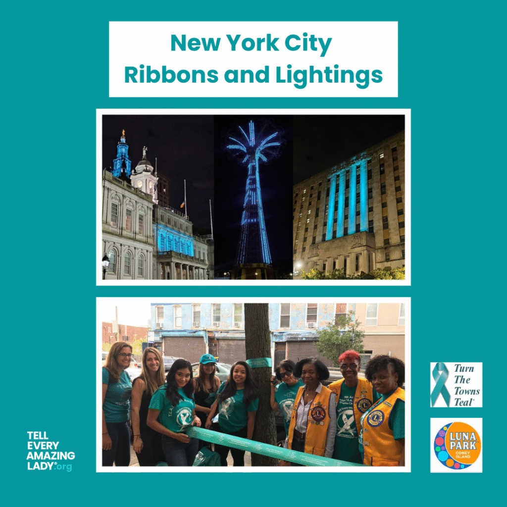 new york city ribbons and lightings for ovarian cancer 2025