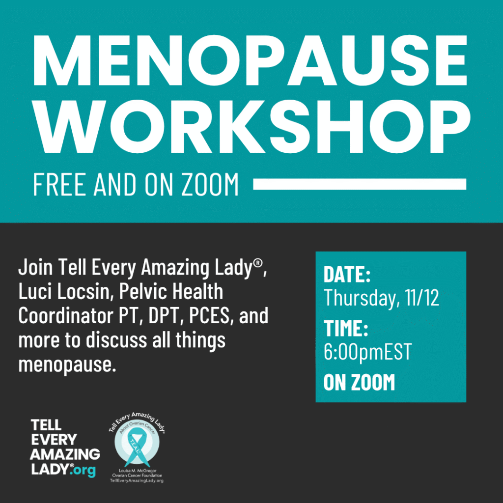 coming soon menopause workshop with tell every amazing lady®