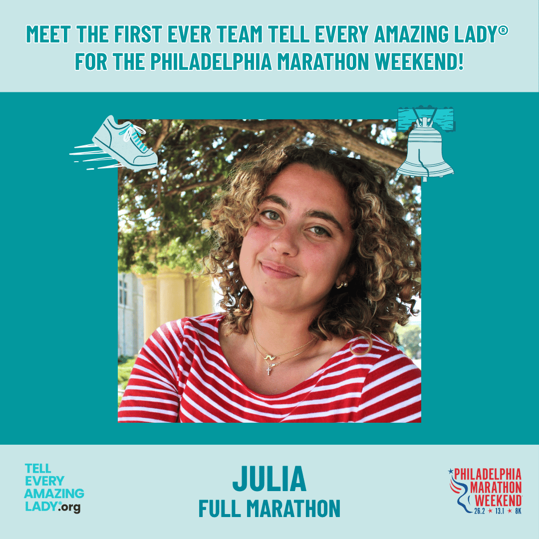 philly marathon for ovarian cancer runner, Julia
